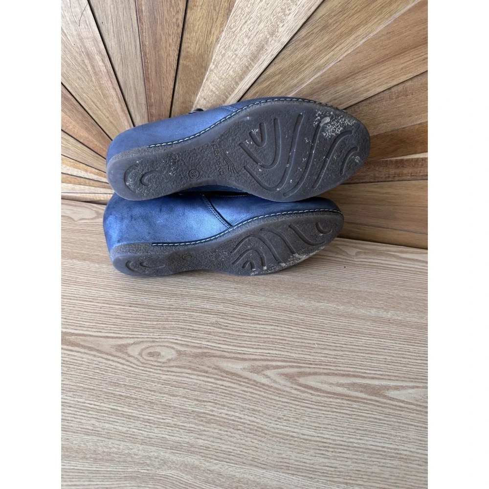 Dansko Loralie Comfort Mary Jane Wedge Gray Leather Womens EUR 38/US 7.5-8‎
